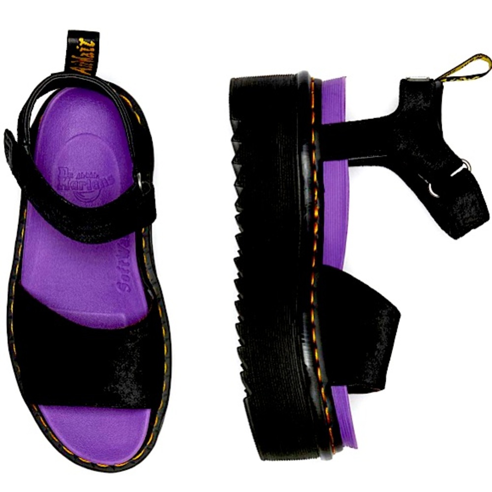 Dr. Martens strappy velvet platforms. Brand new. Lightweight. Hott!